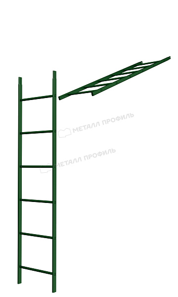 Лестница кровельная стеновая дл. 1860 мм без кронштейнов (6005) ― купить по доступной цене в интернет-магазине Компании Металл Профиль.