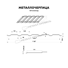 Металлочерепица МЕТАЛЛ ПРОФИЛЬ Каскад (VikingMP E-20-8019-0.5)