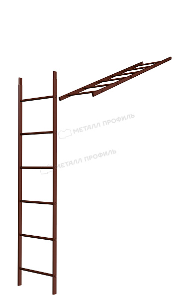 Лестница кровельная стеновая дл. 1860 мм без кронштейнов (8017) ― купить в Краснодаре по умеренным ценам.