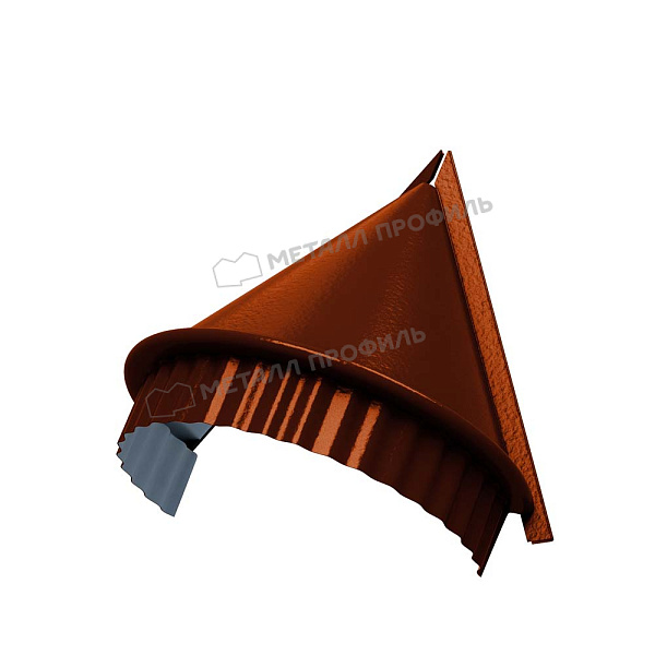 Заглушка конька круглого R80 конусная (AGNETA-20-Copper\Copper-0.5) ― заказать по приемлемым ценам ― 1070 ₽.
